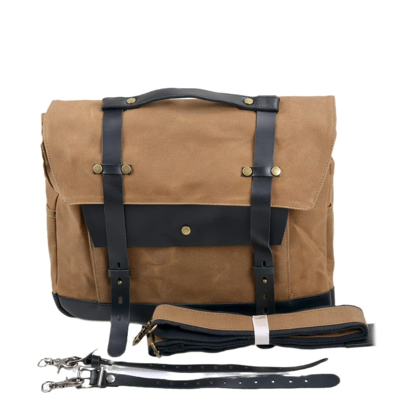 Handcrafted Canvas Motorcycle Saddlebag