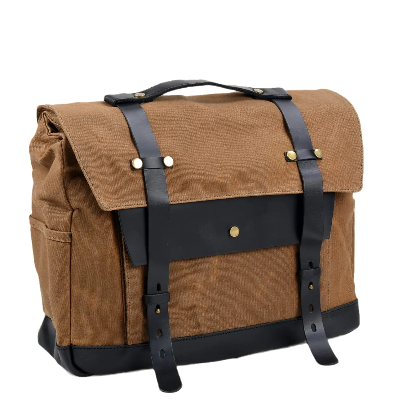 Handcrafted Canvas Motorcycle Saddlebag