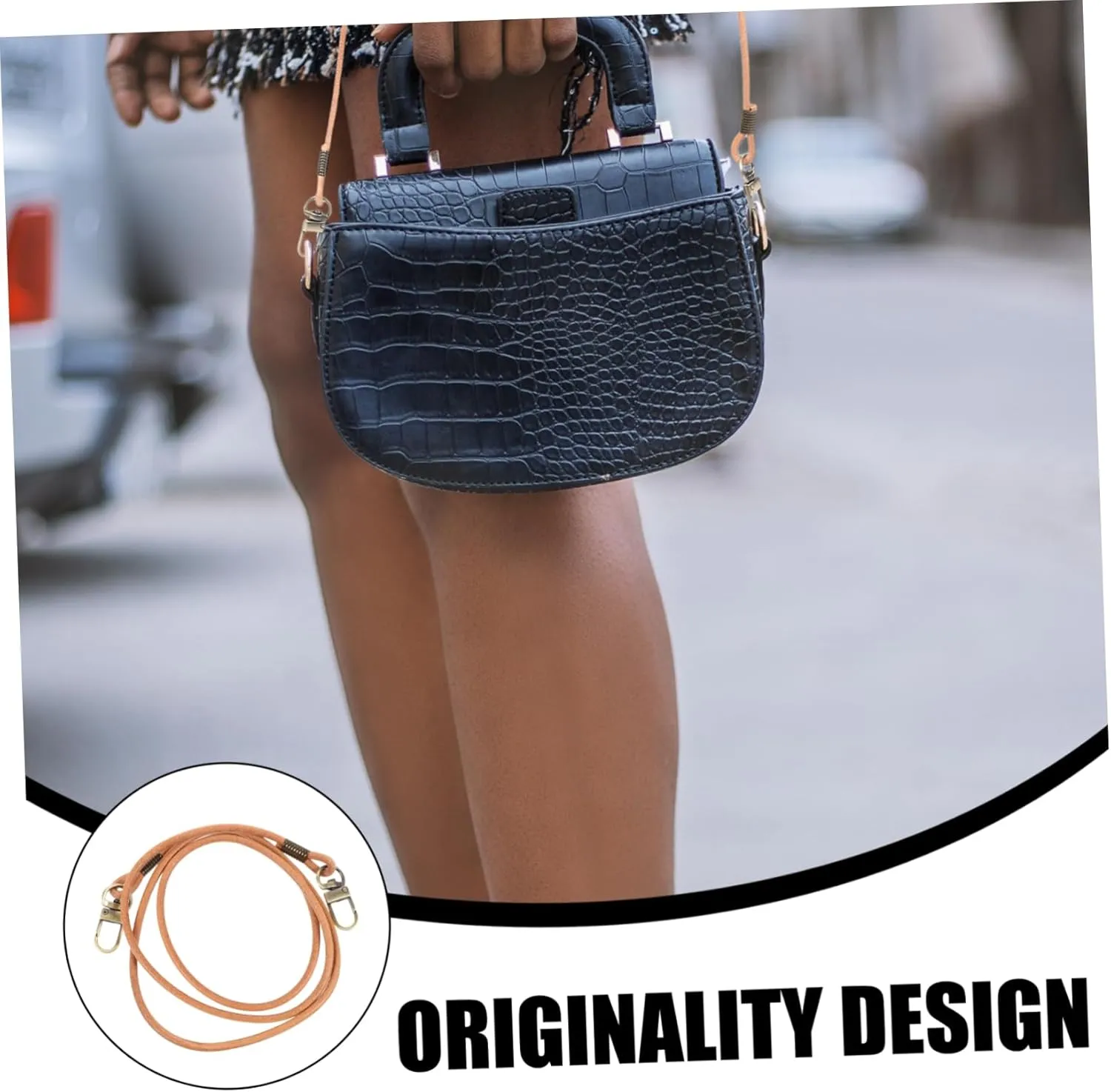 Handle Handbag Strap Strap Bag Straps Bags Tape Bag Making Handle Replace Miss Decorate Metal Shoulder Strap Handbag Messenger Leather Strap for Purse