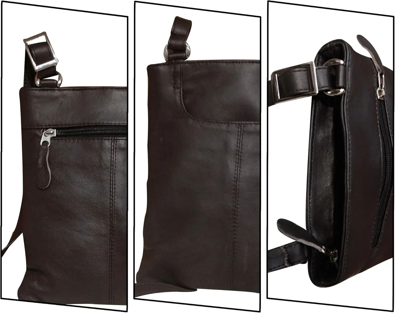 Handmade Real Leather Cross Body Bag Messenger Bag Soft Shoulder Bag Organizer For Ladies Mens Unisex New