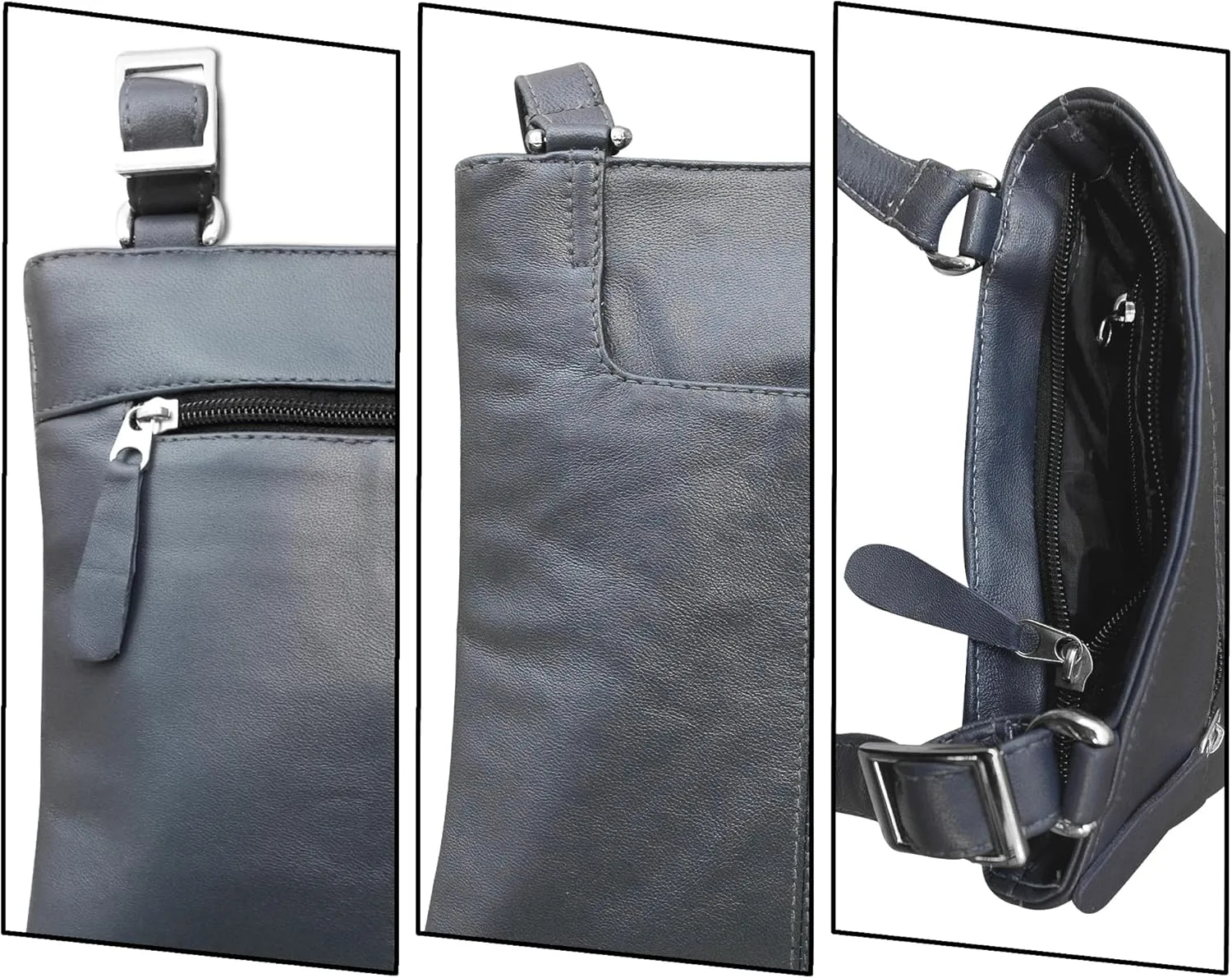Handmade Real Leather Cross Body Bag Messenger Bag Soft Shoulder Bag Organizer For Ladies Mens Unisex New