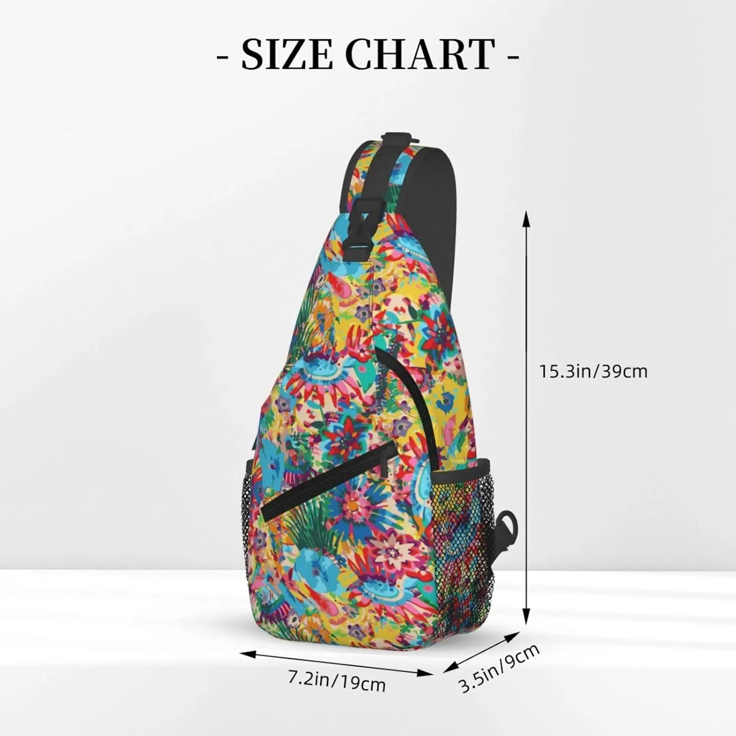 Hawaiian Tropical Floral Chest Sling Bag Crossbody Shoulder Backpack Bag Gym Cycling Daypack Travel Hiking Cross Bag