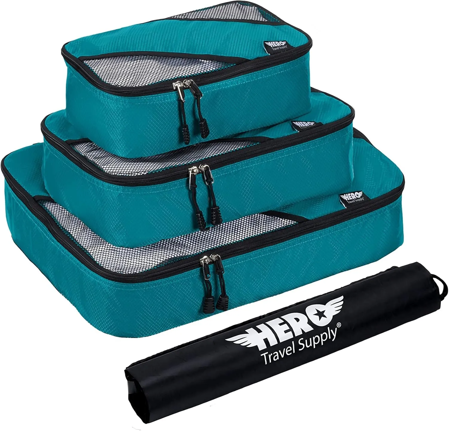 HERO Packing Cubes (3 Set) for Carry On Luggage with Bonus Laundry Bag