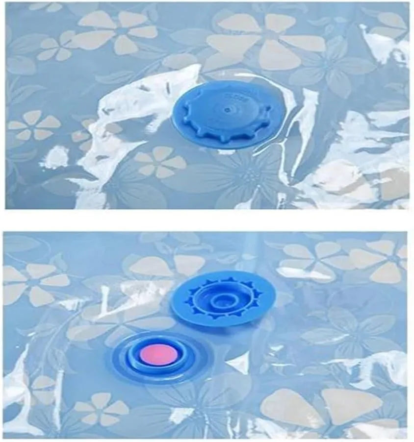 High Capacity Vacuum Compression Bag (No Pumping) Clothing Quilt Shrinking Thickening Organising Travel Storage Seal Bag Blue(1PCS,56x80CM)
