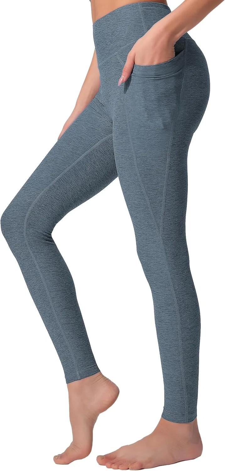 High Waist Yoga Pants with 2 Side Pockets,Ultra Soft Tummy Control Athletic Leggings for Women