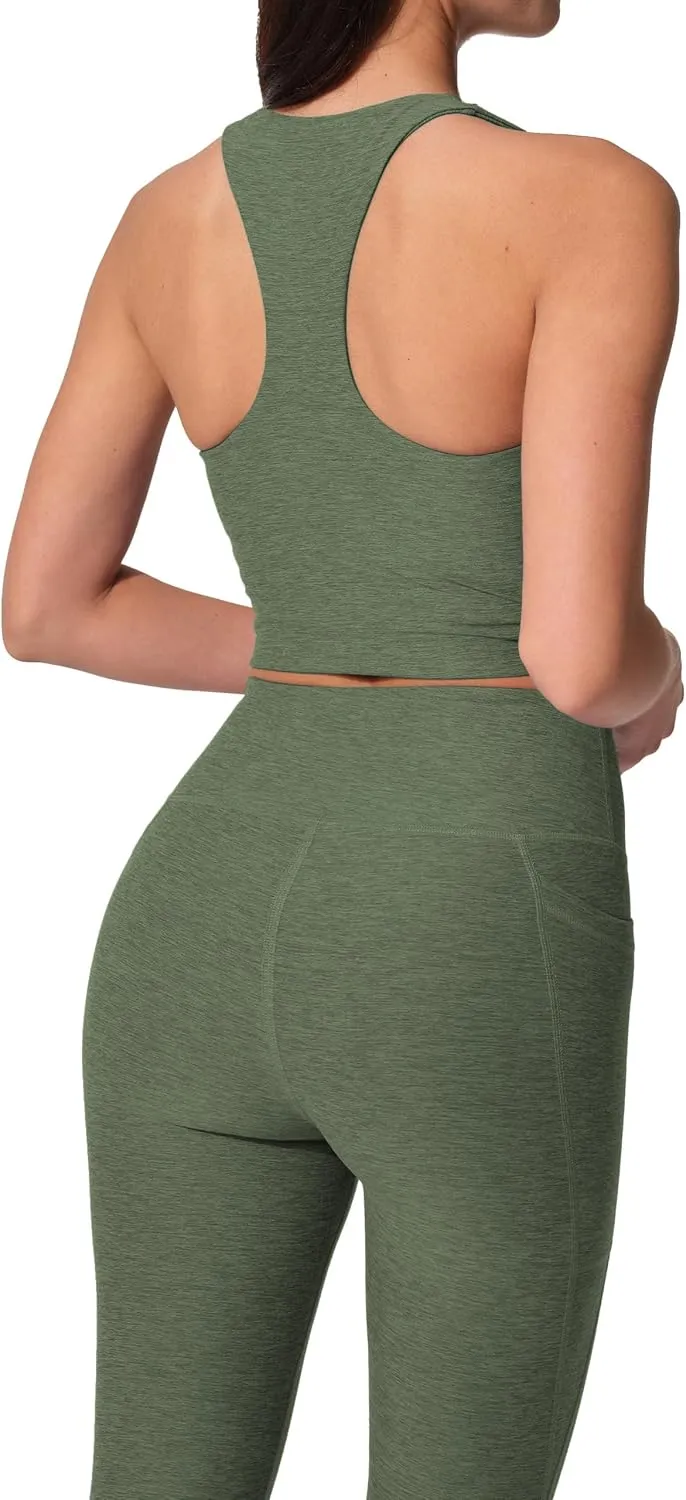 High Waist Yoga Pants with 2 Side Pockets,Ultra Soft Tummy Control Athletic Leggings for Women