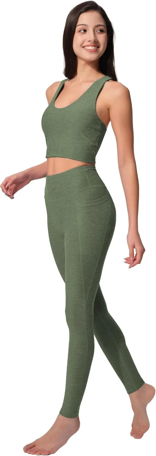 High Waist Yoga Pants with 2 Side Pockets,Ultra Soft Tummy Control Athletic Leggings for Women