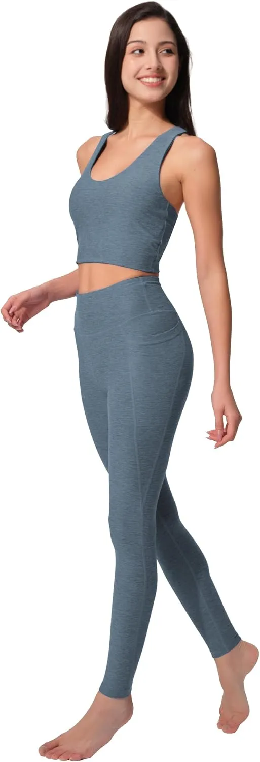 High Waist Yoga Pants with 2 Side Pockets,Ultra Soft Tummy Control Athletic Leggings for Women