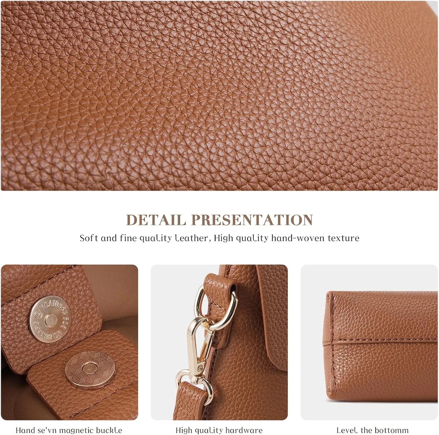 HKCLUF Hobo Bags Purses for Women 2PCS/Set,Soft Vegan Leather Slouchy Shoulder Handbags with Small Crossbody Bags for Women