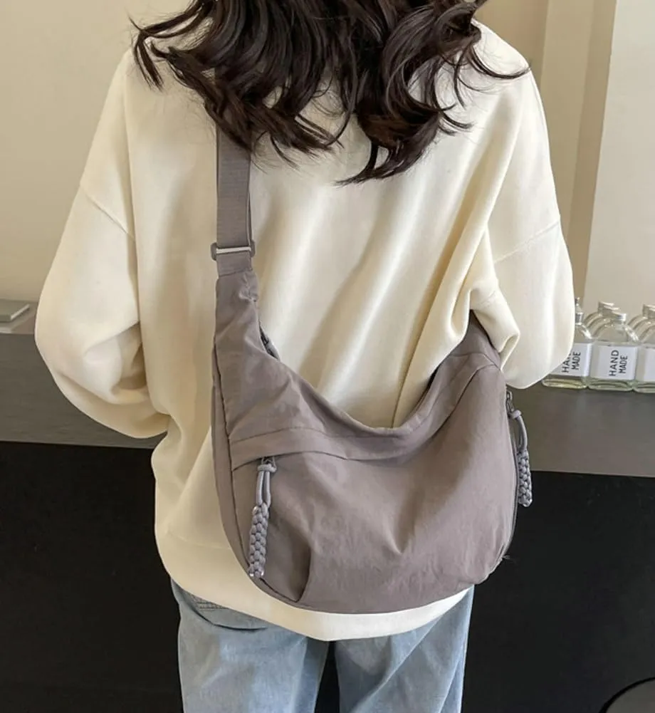 Hobo Bag for Women Men Crescent Shoulder Bag Retro Nylon Canvas Crossbody Bag Slouchy Corduroy Dumpling Bag Purse