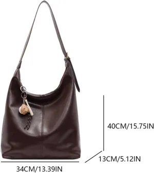 Hobo bag for Women,PU Leather Shoulder bag Slouchy Tote Bags Designer Handbag Bow with Doll Accessories