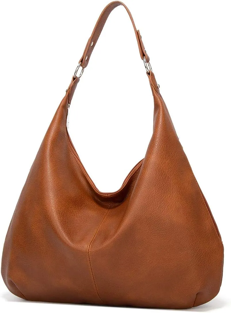 Hobo Bags for Women Soft PU Leather Slouchy Bag Shoulder Purse with Zipper