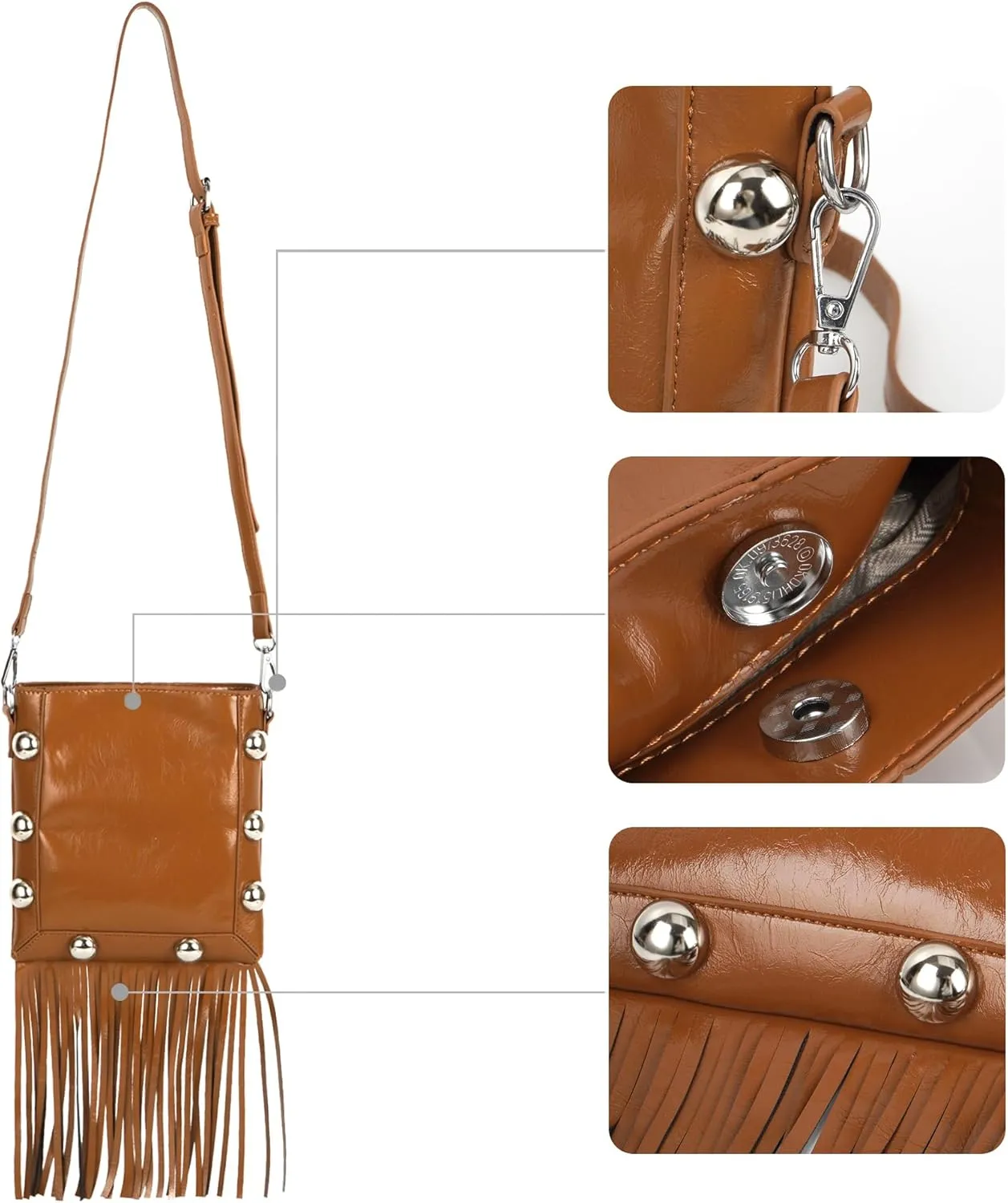 Hoce Women’s Leather Fringe Messenger Bag Large Hobo Crossbody Tassel Shoulder Bags, Gift for Mom Wife Girlfriend