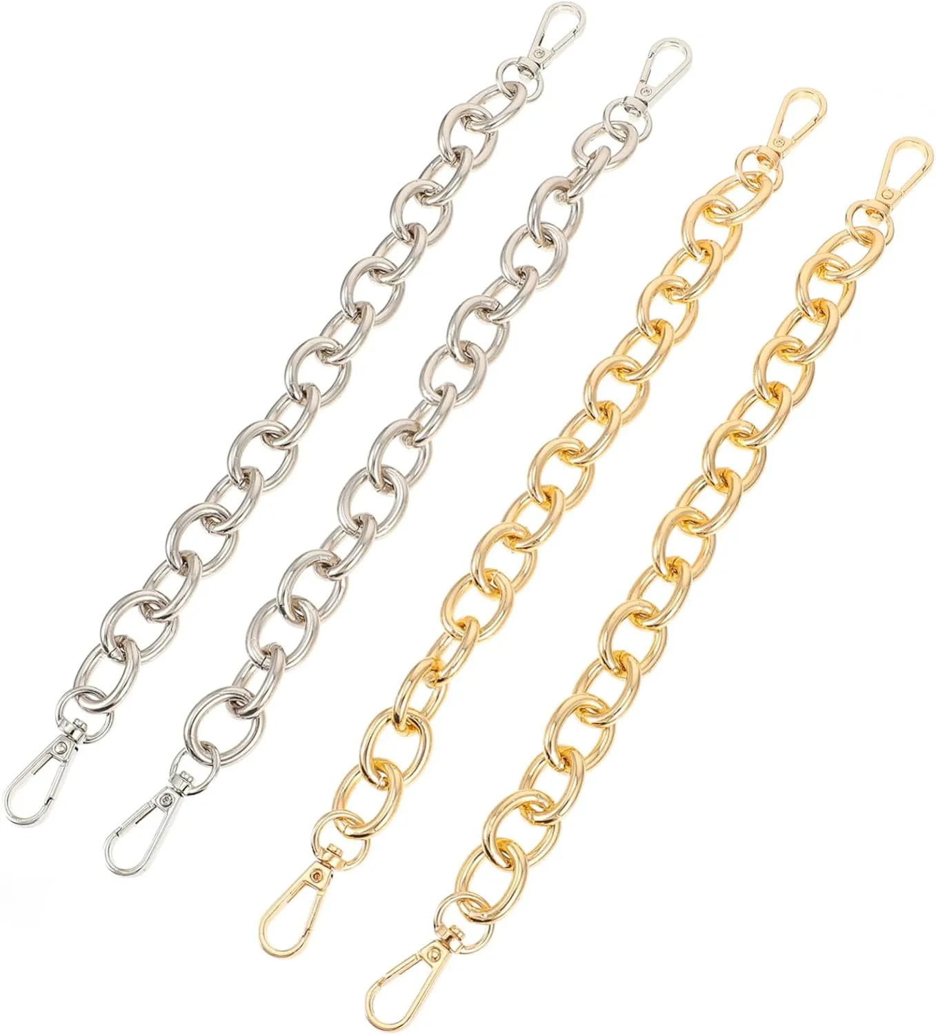 Hohopeti Annular Bag Chains Set 4pcs Circular Ring Buckle Chain for Handbag DIY Craft Accessory Iron Material Easy to Fix Replace