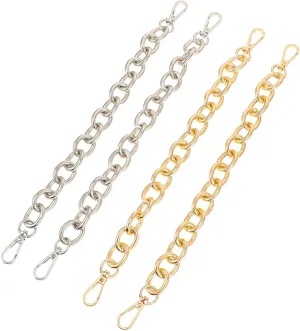Hohopeti Annular Bag Chains Set 4pcs Circular Ring Buckle Chain for Handbag DIY Craft Accessory Iron Material Easy to Fix Replace
