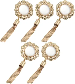 Homoyoyo Upgrade Your Bag Pcs Large Jade Pendant Tassels Metal Buckle for Easy Diy Handbag Decor Fashion Pearl Style