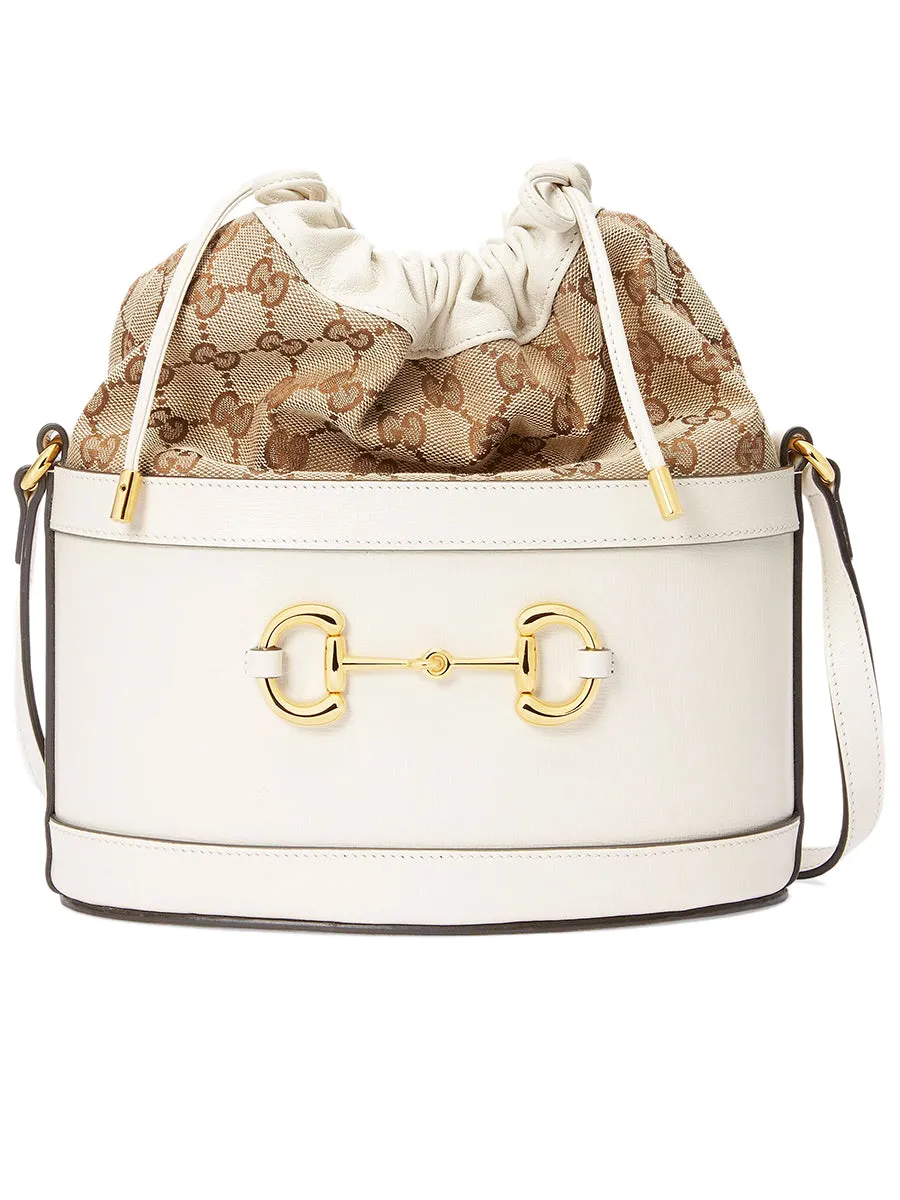 Horsebit 1955 Bucket Bag in White