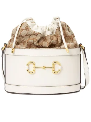 Horsebit 1955 Bucket Bag in White