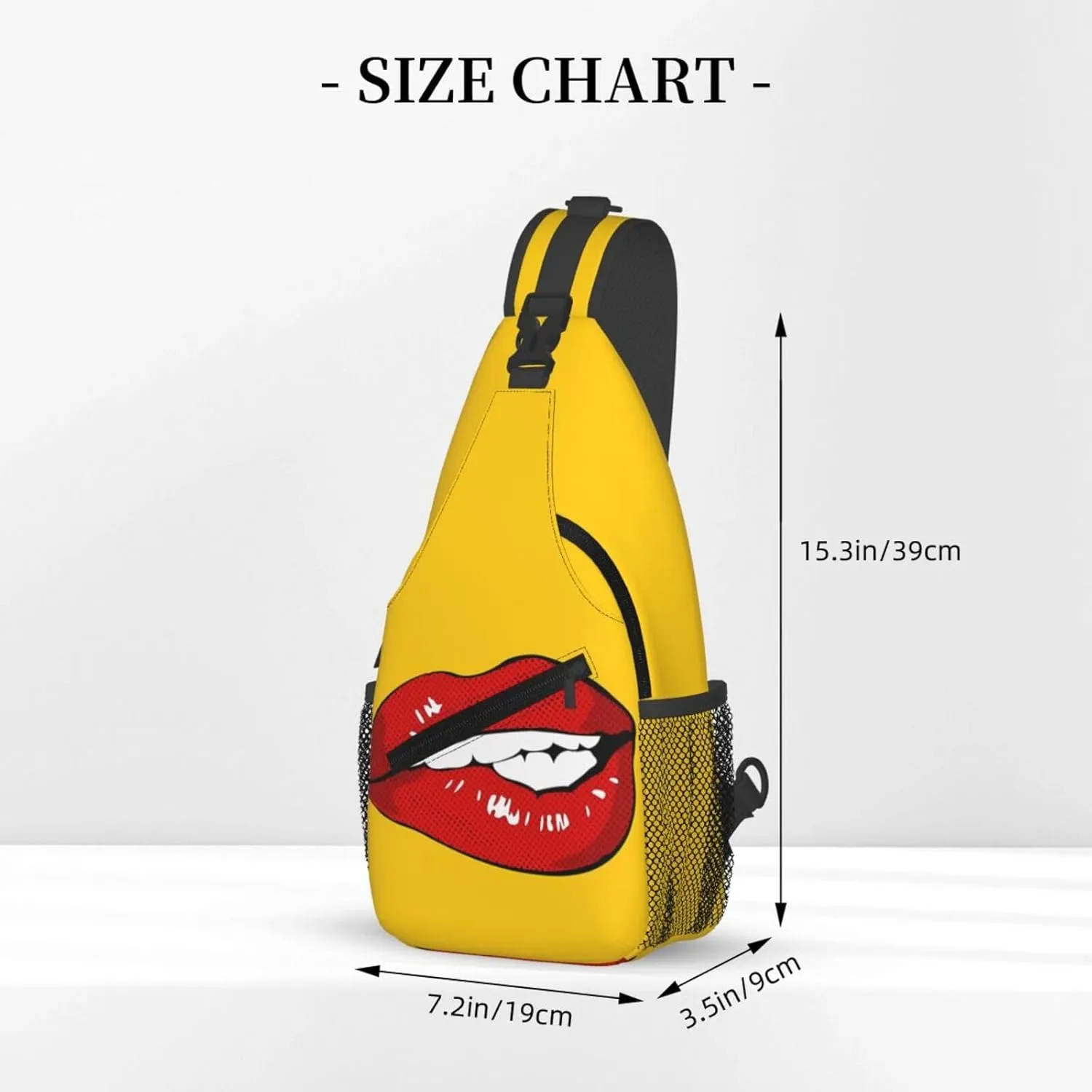 Hot Biting Lips Chest Sling Bag Crossbody Shoulder Backpack Bag Gym Cycling Daypack Travel Hiking Cross Bag