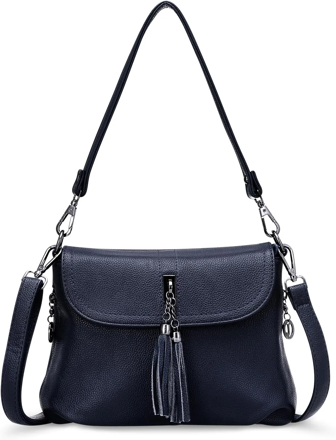 HUA ANGEL Multipurpose Crossbody Bags for Women, Leather Shoulder Bag Travel Purse Fashion Tassels Tote Top Handle Satchel