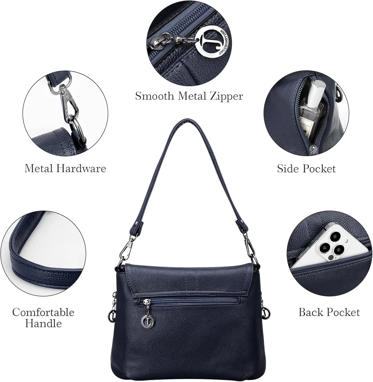 HUA ANGEL Multipurpose Crossbody Bags for Women, Leather Shoulder Bag Travel Purse Fashion Tassels Tote Top Handle Satchel