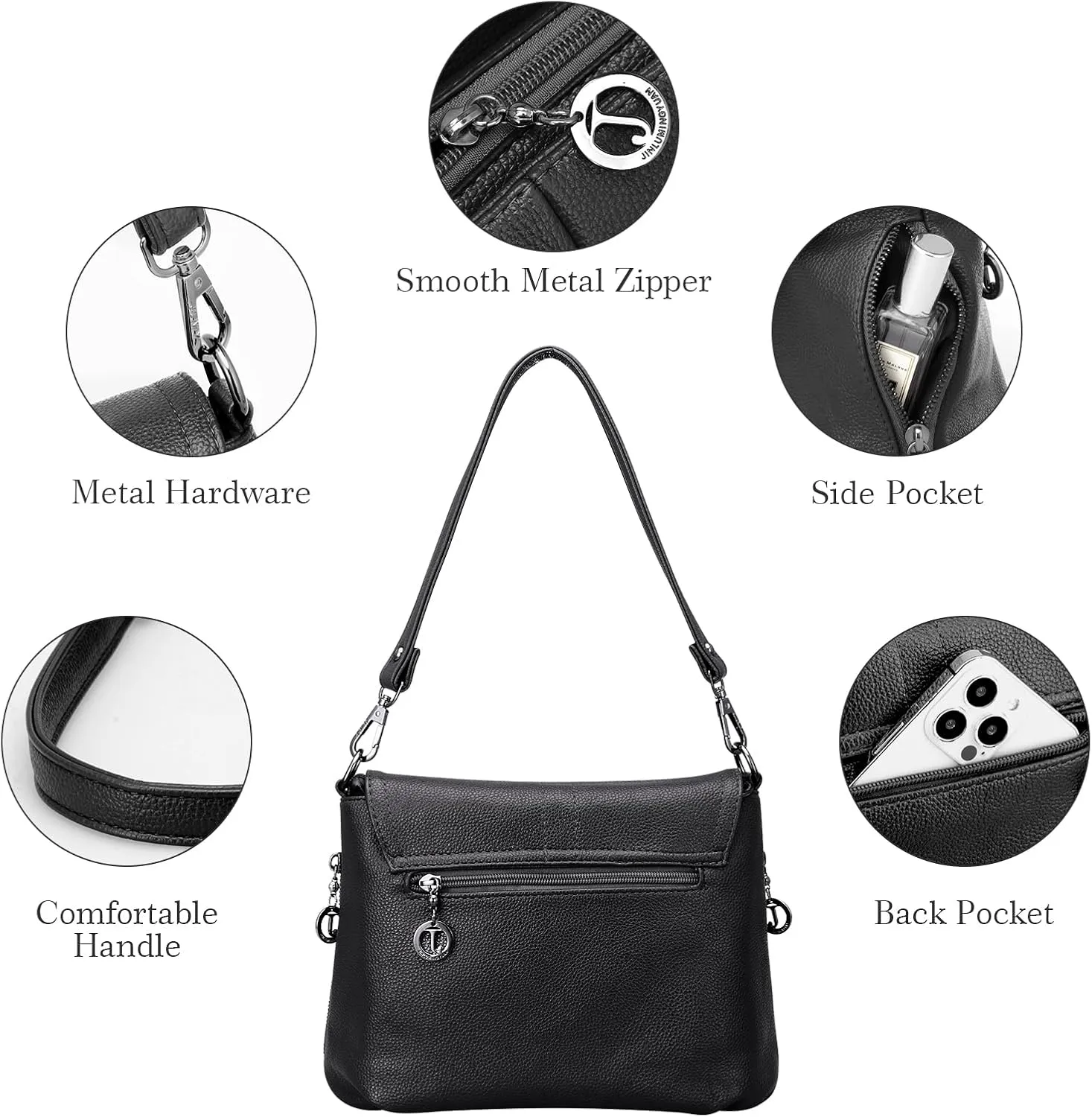 HUA ANGEL Multipurpose Crossbody Bags for Women, Leather Shoulder Bag Travel Purse Fashion Tassels Tote Top Handle Satchel