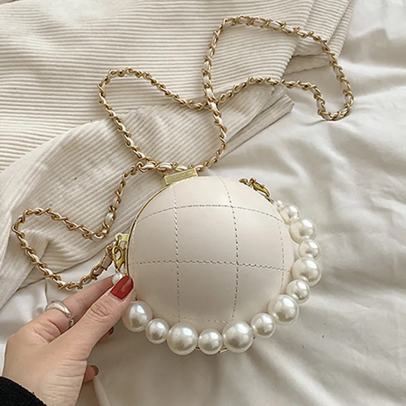 hulianfu Casual Patchwork Pearl Bags