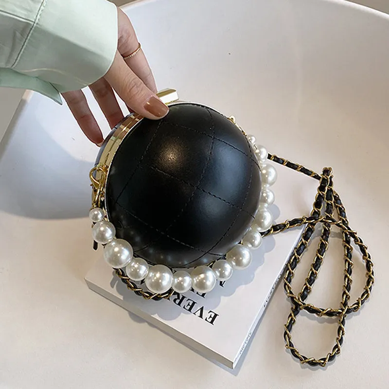 hulianfu Casual Patchwork Pearl Bags