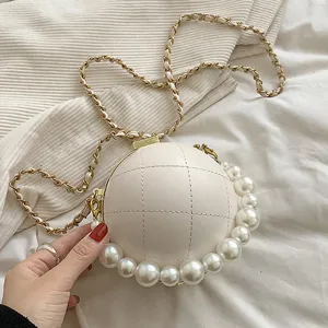 hulianfu Casual Patchwork Pearl Bags