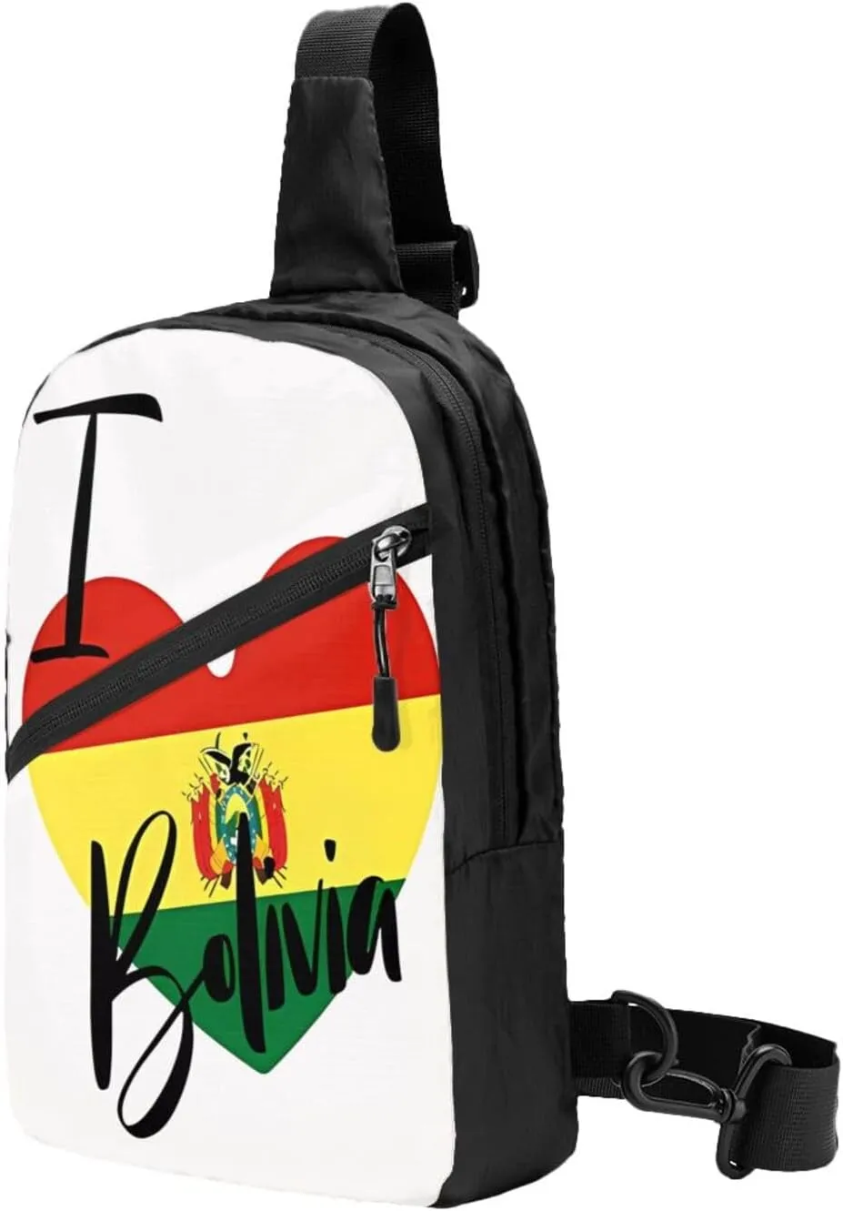 I Love Boliva Packable Crossbody Bag Portable Sling Bags Foldable Travel Daypack Reusable Sports Shoulder Backpack Diagonally Chest Bag for Workout