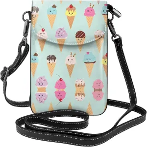 Ice Cream Cones Small Crossbody Bags, Printed Cell Phone Purse with Card Slots, Shoulder Handbag with Strap
