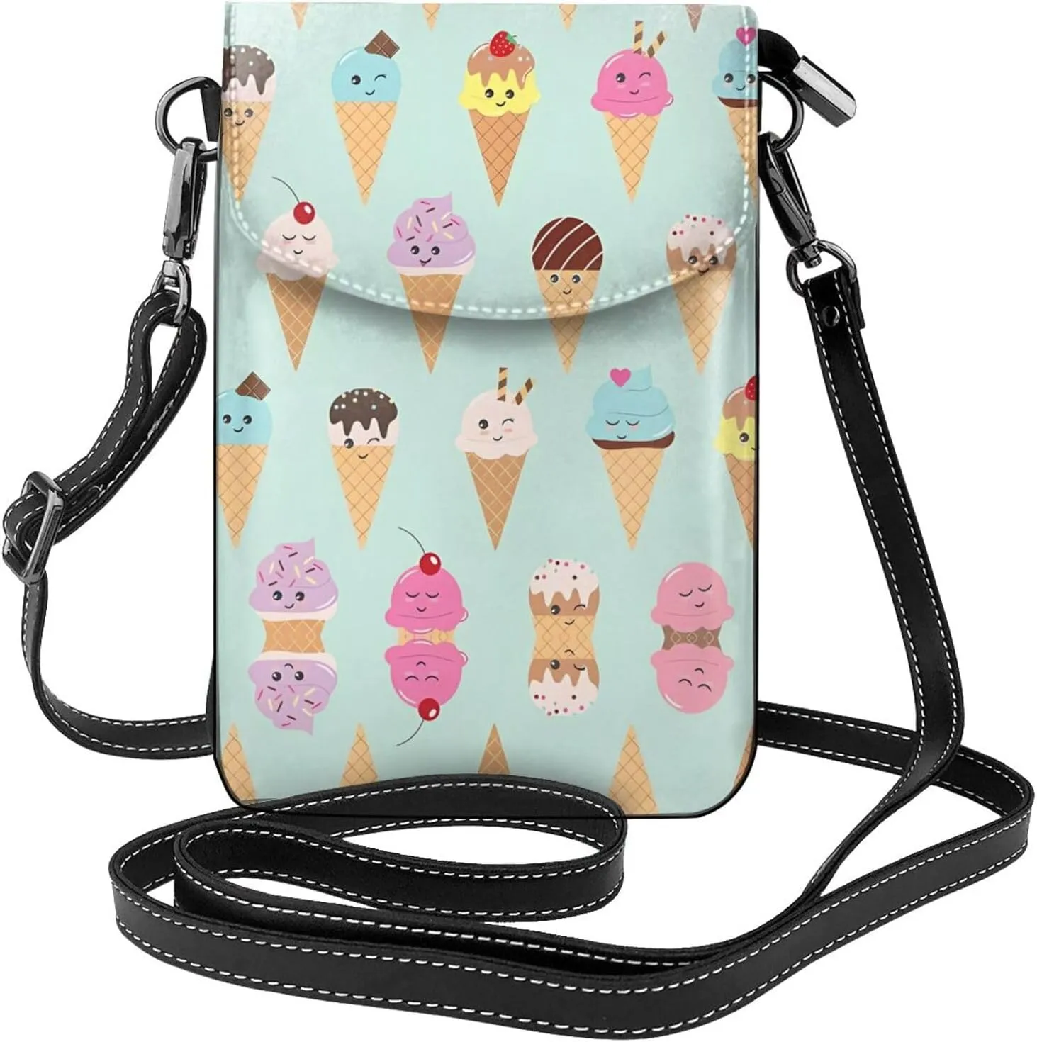 Ice Cream Cones Small Crossbody Bags, Printed Cell Phone Purse with Card Slots, Shoulder Handbag with Strap