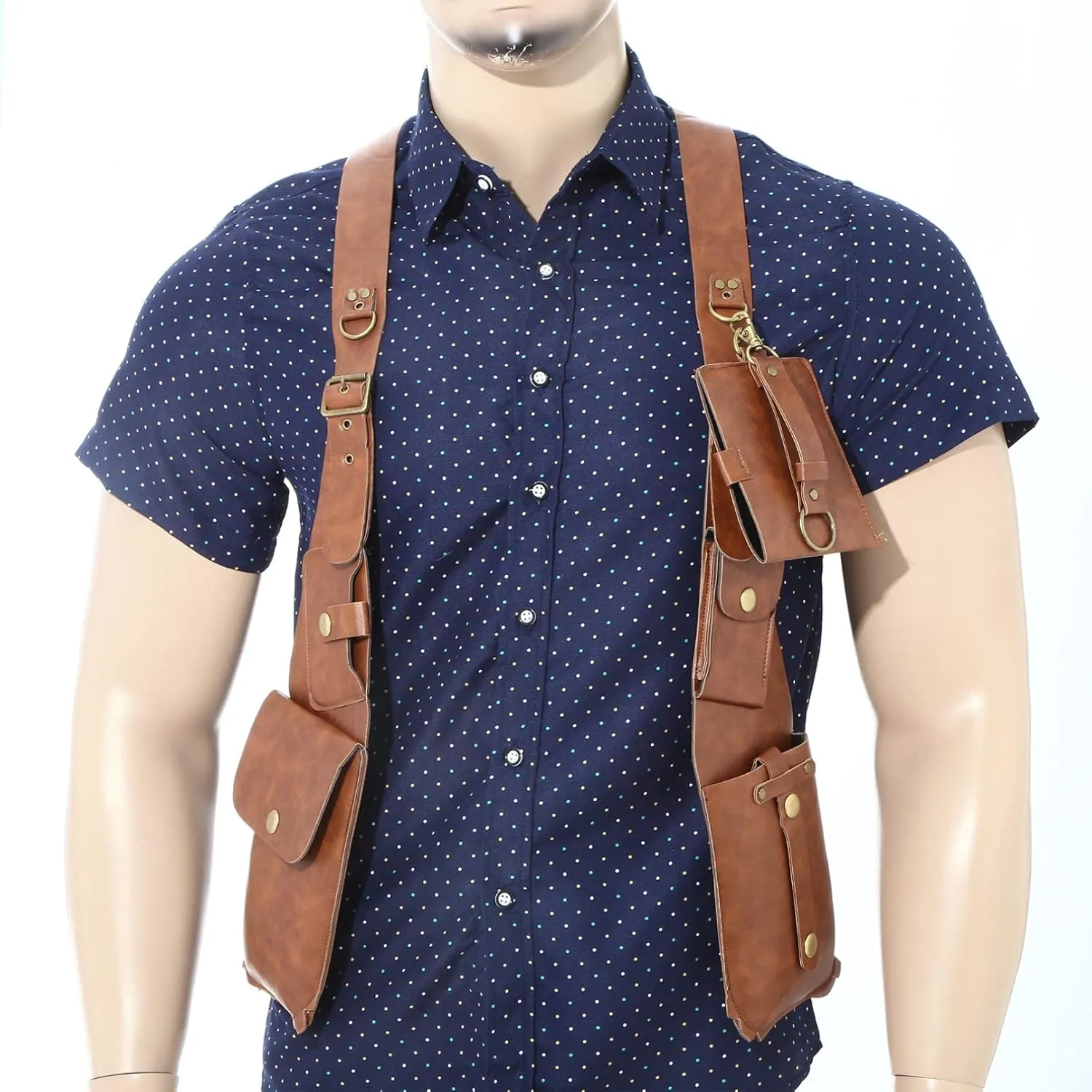 iiniim Women Mens Leather Underarm Shoulder Waist Holster Outdoor Travel Bag Anti-Theft Hidden Underarm Strap Wallet