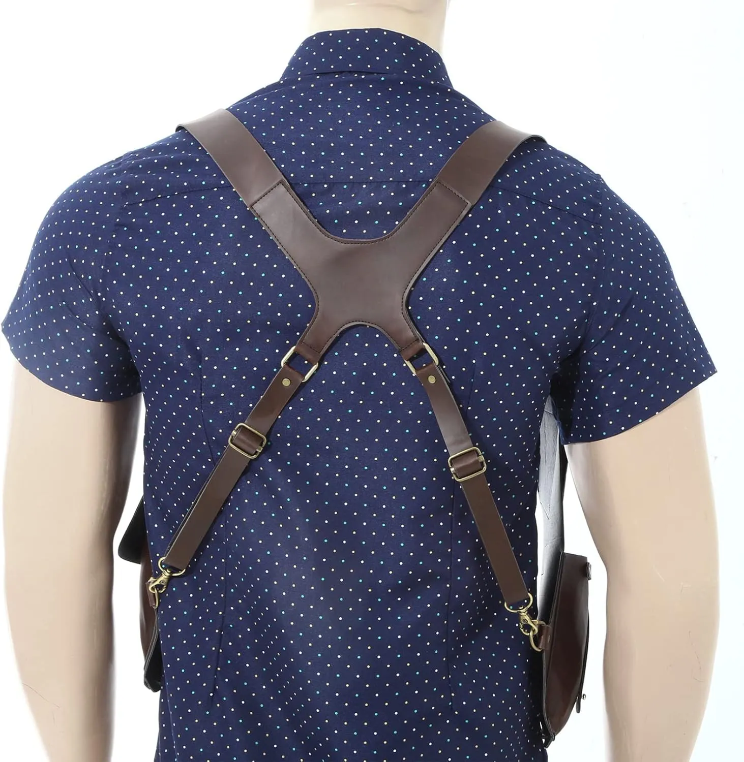 iiniim Women Mens Leather Underarm Shoulder Waist Holster Outdoor Travel Bag Anti-Theft Hidden Underarm Strap Wallet