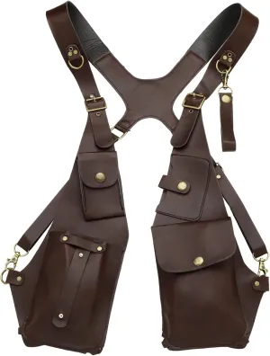 iiniim Women Mens Leather Underarm Shoulder Waist Holster Outdoor Travel Bag Anti-Theft Hidden Underarm Strap Wallet