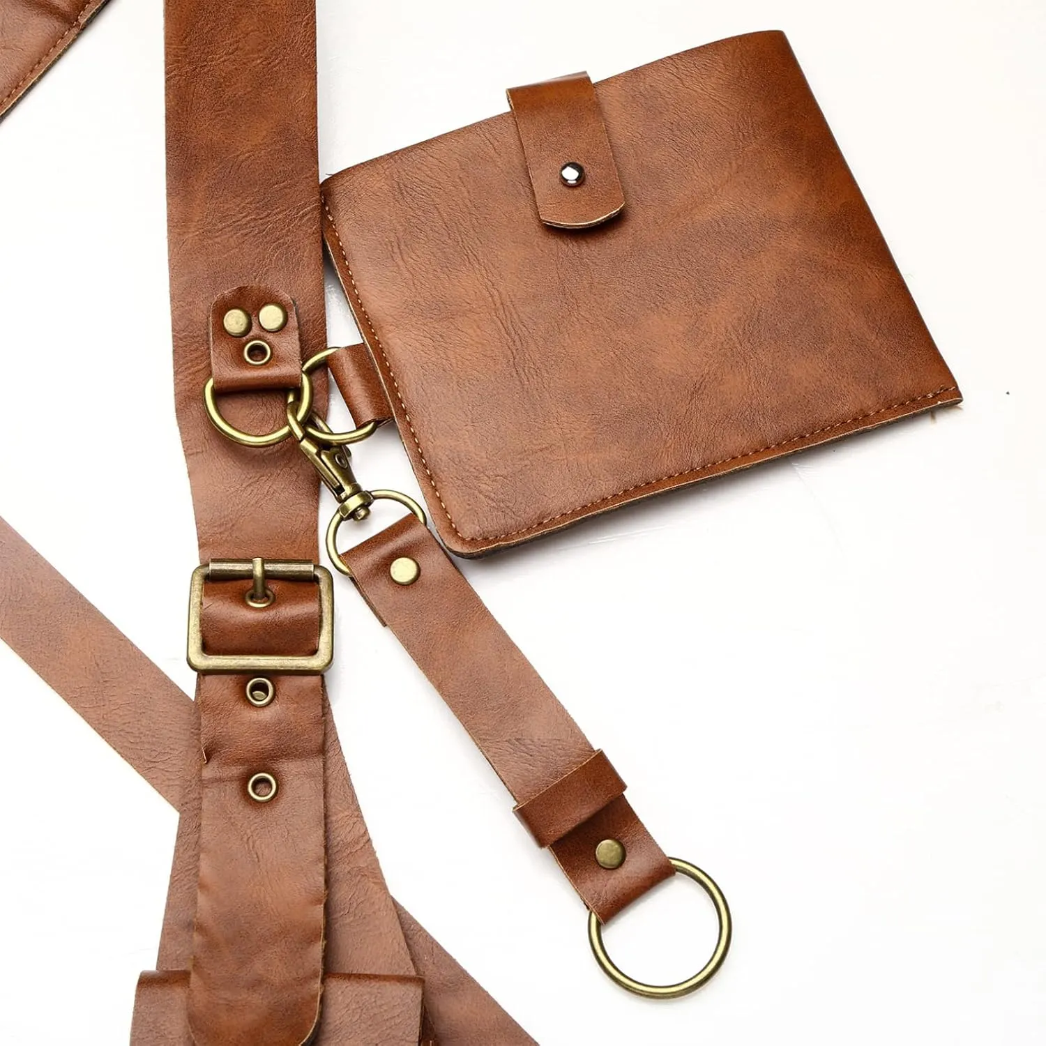 iiniim Women Mens Leather Underarm Shoulder Waist Holster Outdoor Travel Bag Anti-Theft Hidden Underarm Strap Wallet