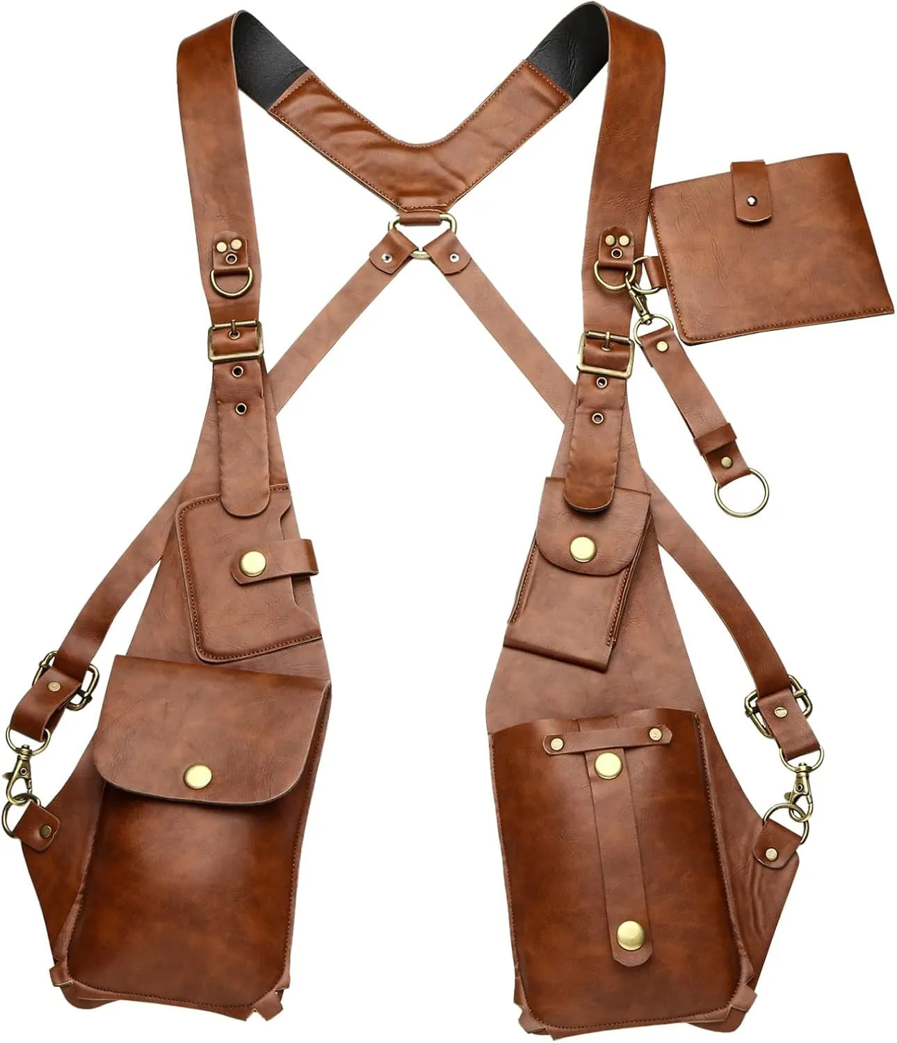iiniim Women Mens Leather Underarm Shoulder Waist Holster Outdoor Travel Bag Anti-Theft Hidden Underarm Strap Wallet