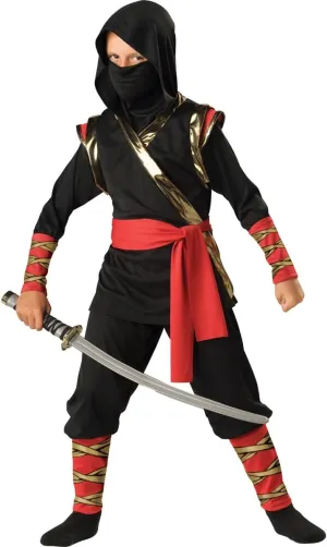 InCharacter Costumes, LLC Boys 8-20 Ninja Hoody Set, Black, Large