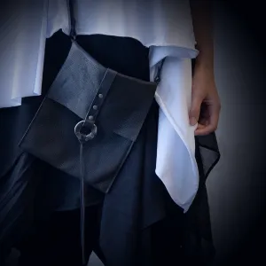 Indi Black Leather  Satchel