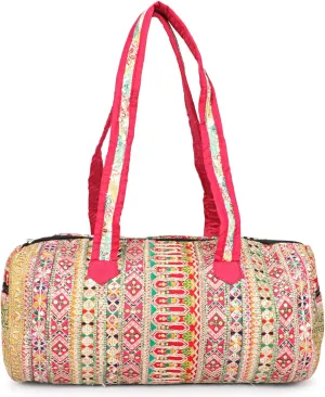 Indian Banjara Duffle Bag For Women, Multicolored Duffle Bag in Patchwork