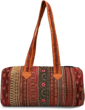 Indian Banjara Duffle Bag For Women, Multicolored Duffle Bag in Patchwork