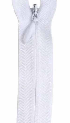 Invisible Zipper 22" White