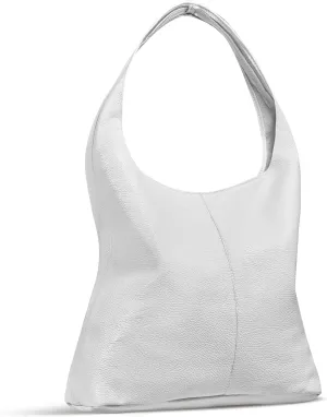 Italian Genuine Calf Leather Hobo Bag for Women with Zipper | Large Soft Slouchy Unlined Shoulder Handbag Tote Bucket Purse