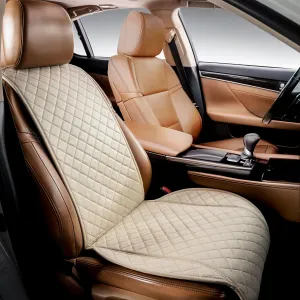IVICY Suede Car Seat Cover for Cars - Non-Slip Soft & Breathable - Front Car Seat Protector Covers Universal Fits Most Automotive, Vans, SUVs, Trucks - 1 Unit - Beige