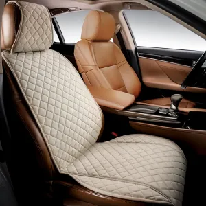 IVICY Suede Car Seat Cover for Cars - Non-Slip Soft & Breathable - Front Car Seat Protector Covers Universal Fits Most Automotive, Vans, SUVs, Trucks - 1 Unit - Beige