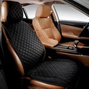 IVICY Suede Car Seat Cover for Cars - Non-Slip Soft & Breathable - Front Car Seat Protector Covers Universal Fits Most Automotive, Vans, SUVs, Trucks - 1 Unit - Black