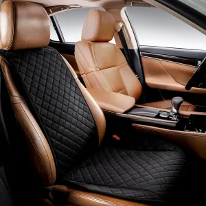 IVICY Suede Car Seat Cover for Cars - Non-Slip Soft & Breathable - Front Car Seat Protector Covers Universal Fits Most Automotive, Vans, SUVs, Trucks - 1 Unit - Black