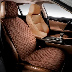 IVICY Suede Car Seat Cover for Cars - Non-Slip Soft & Breathable - Front Car Seat Protector Covers Universal Fits Most Automotive, Vans, SUVs, Trucks - 1 Unit - Brown