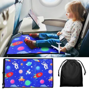 JaGely Toddler Airplane Bed with Storage Bag Airplane Seat Extender for Kids Airplane Kids Bed Travel Toddler Bed Portable Airplane Foot Rest for Kids Toddlers Travel Must Have Accessories (Astronaut)