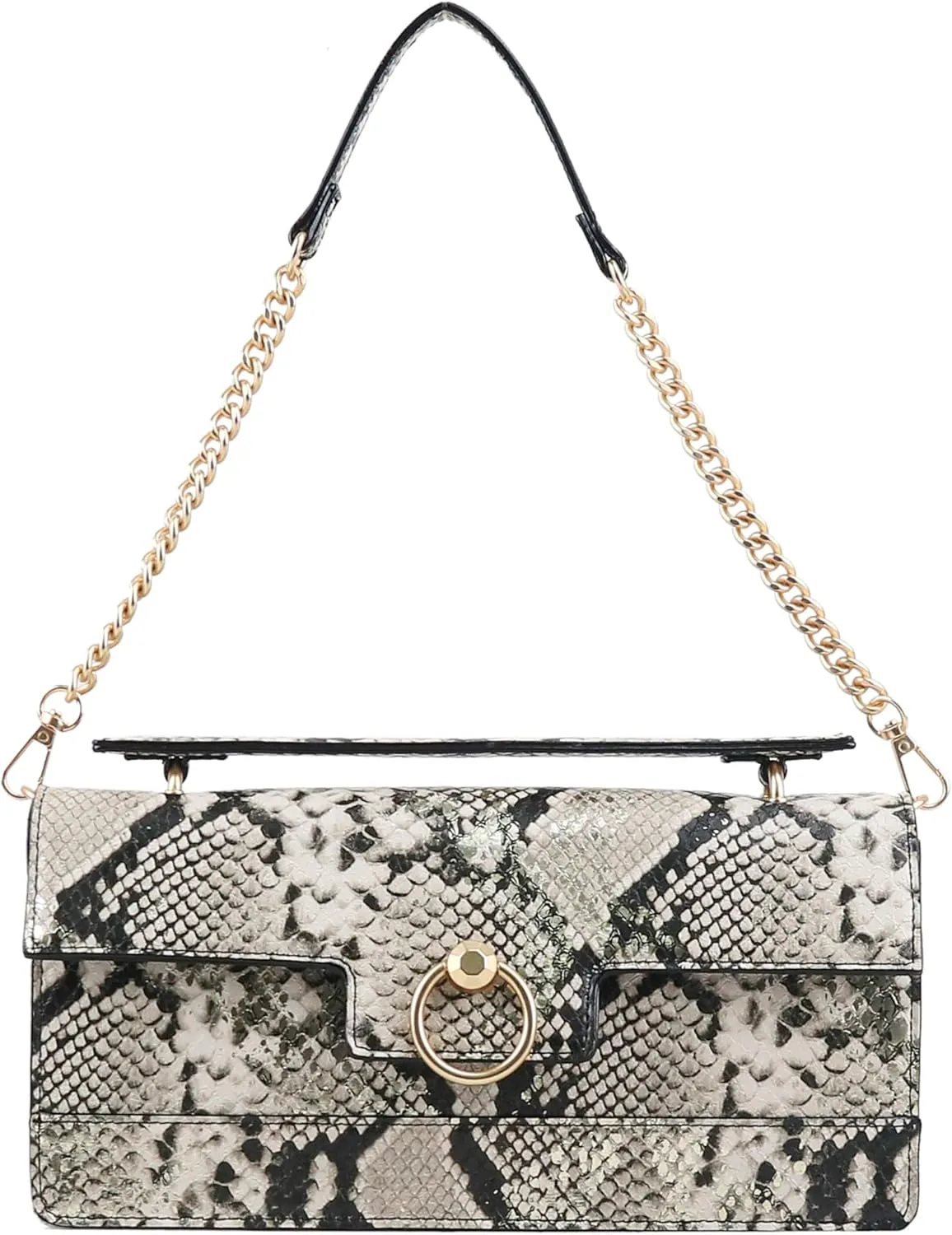 Jessica Simpson Brooke Clutch, Stylish Shoulder Bag with Chain Strap & Gold Accents